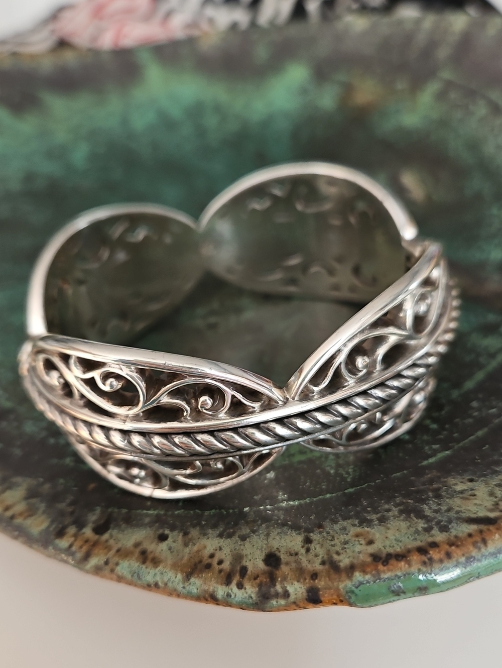 Brighton silver-tone Floral Filigree Bracelet